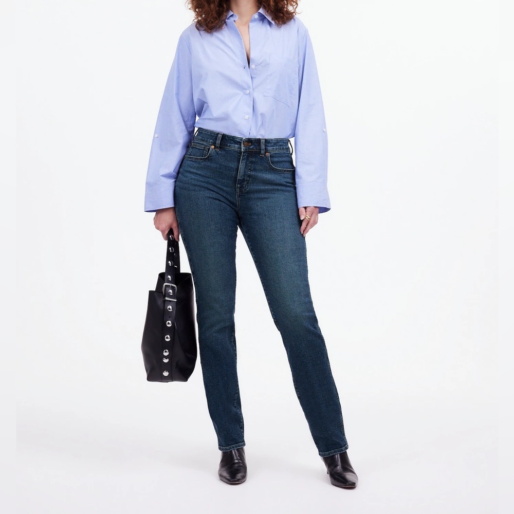 NEW Madewell Petite Curvy Mid-Rise Stovepipe Jeans-Size 27P